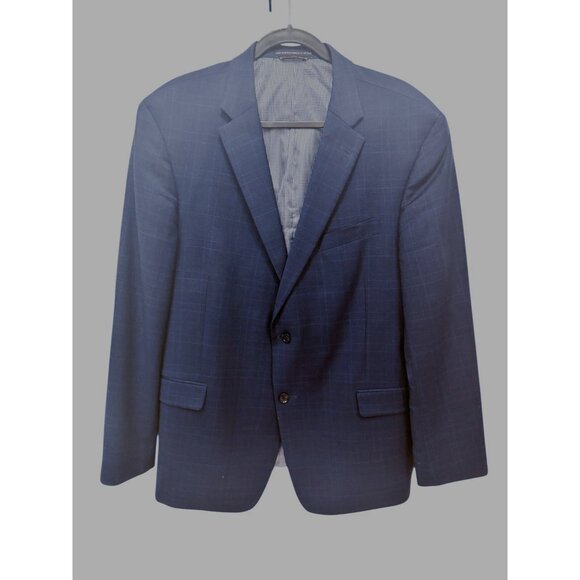 Tommy Hilfiger Men's Suit Jacket Blazer Size 38R Windowpane Blue Plaid - Picture 3 of 16